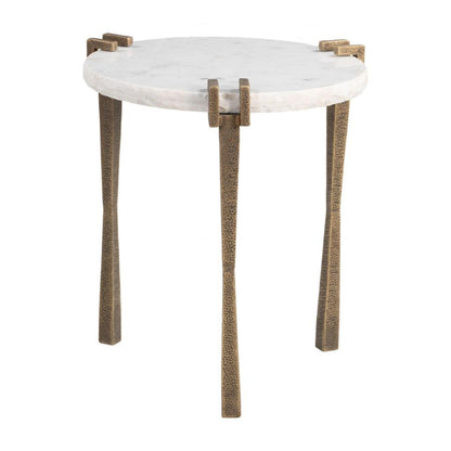 Zuo Modern Rench White Marble Top Side Table