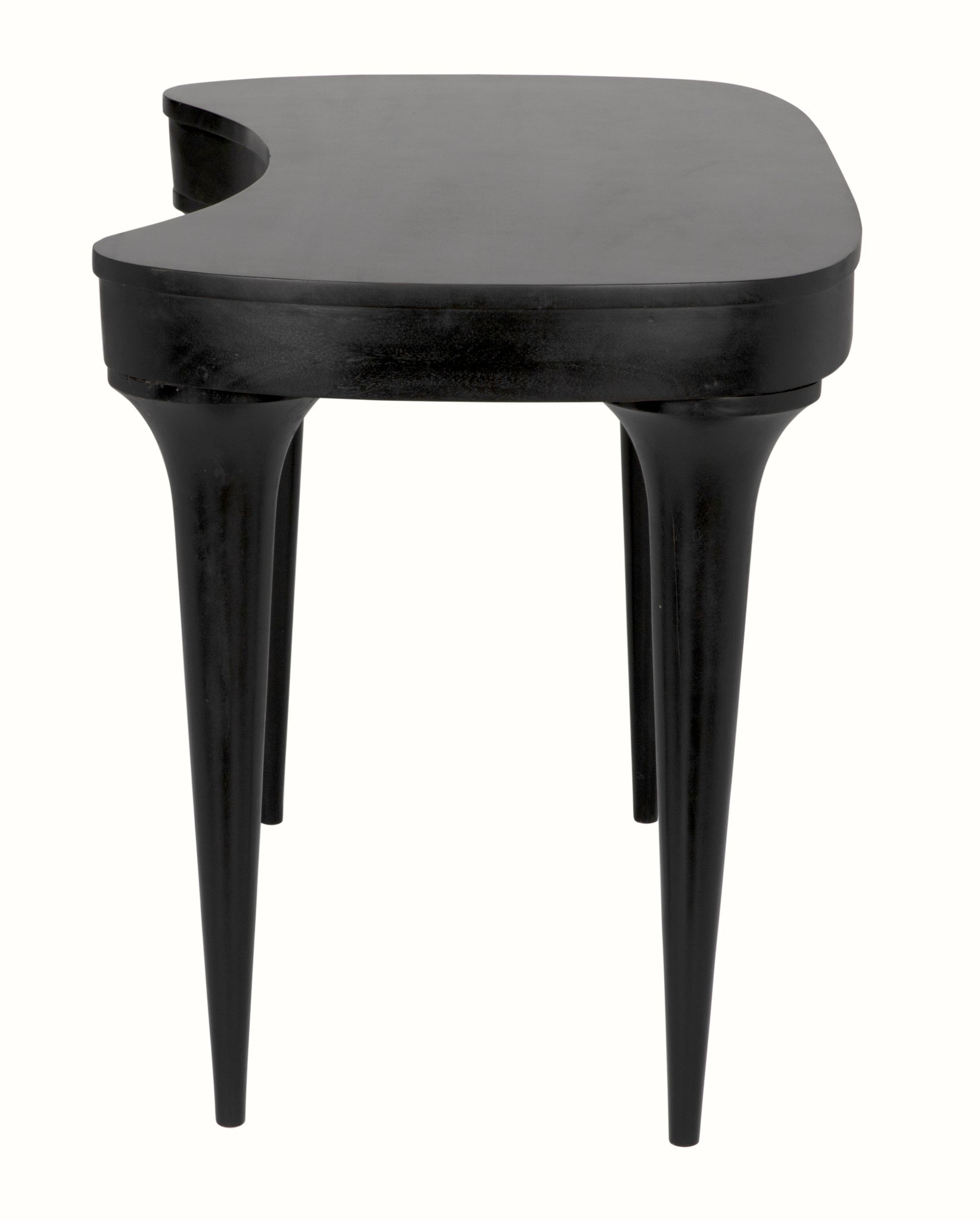 Rennie Desk Black Small Curved Desk-Home Office Desks-Noir-Sideboards and Things