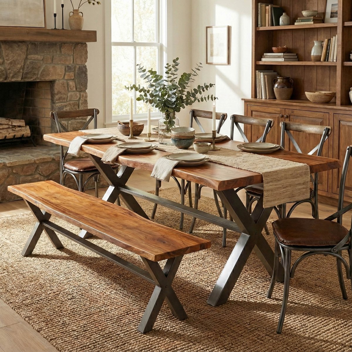 LH Home Restore Wooden Dining Bench