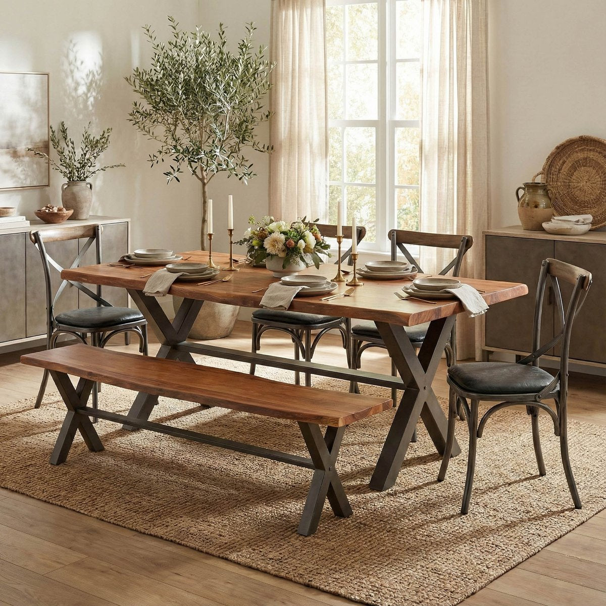 LH Home Restore Wooden Dining Bench