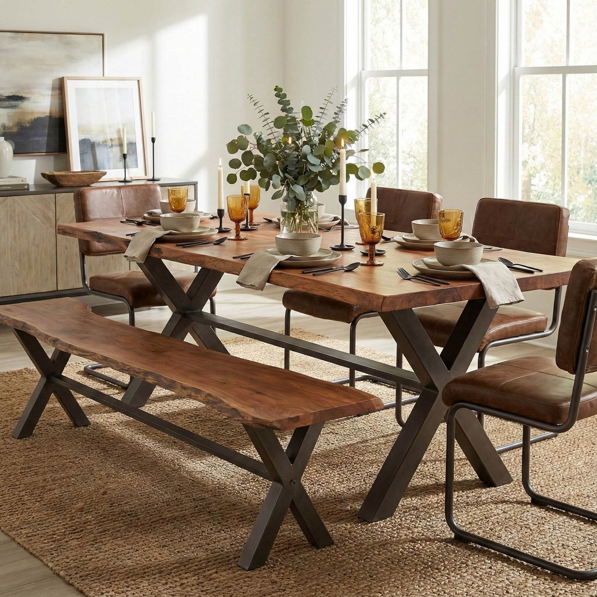 LH Home Restore Wooden Dining Bench