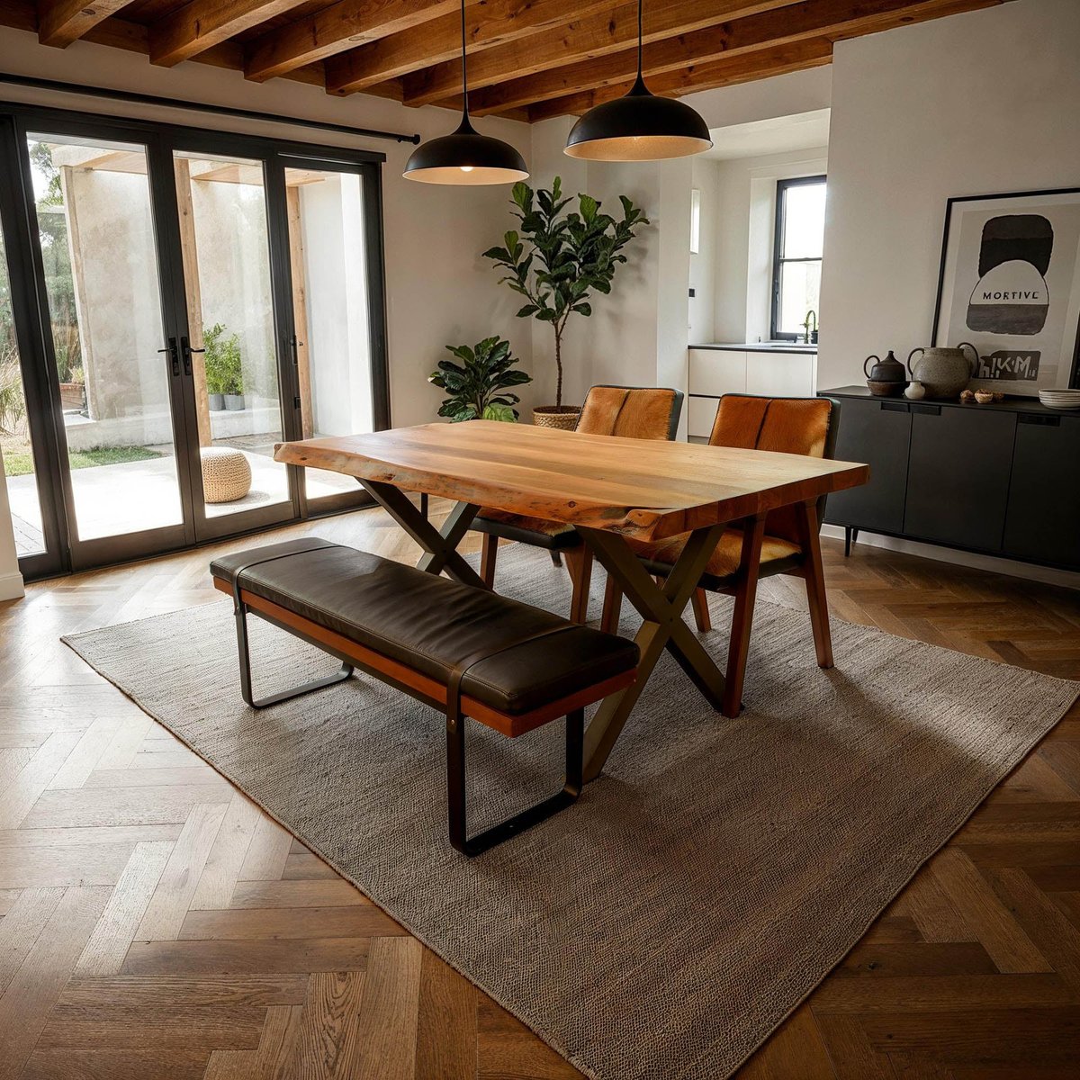 LH Home Restore Wooden Rectangular Dining Table