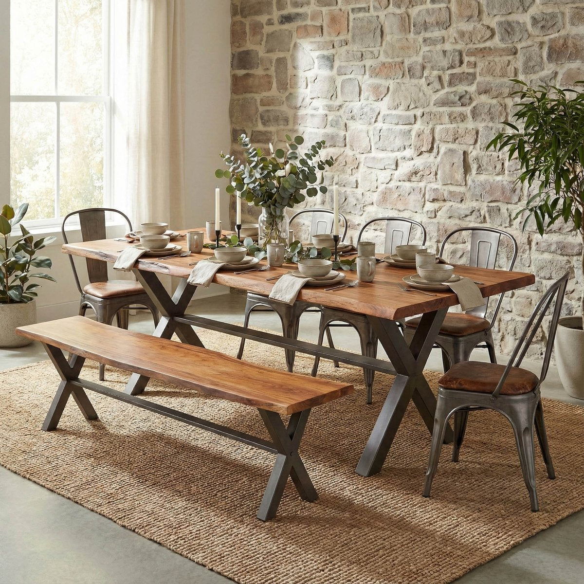 LH Home Restore Wooden Rectangular Dining Table