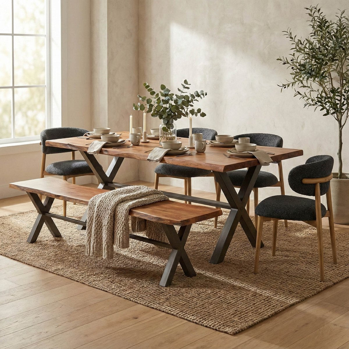 LH Home Restore Wooden Rectangular Dining Table