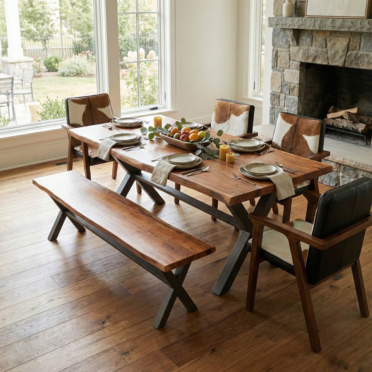 LH Home Restore Wooden Rectangular Dining Table