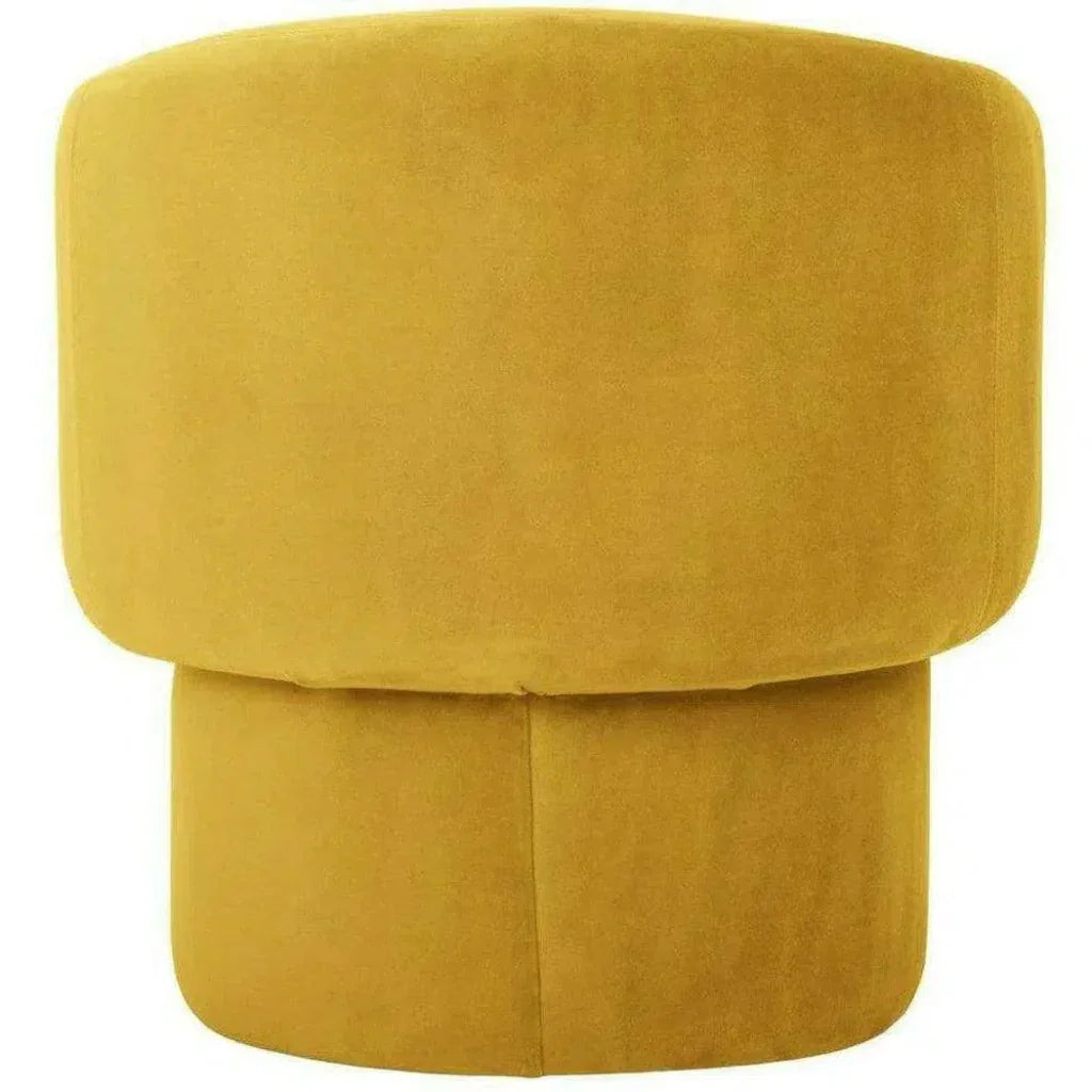 Retro Mustard Velvet Barrel Armchair - LOOMLAN - Moe's Home - Accent Chairs