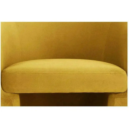 Retro Mustard Velvet Barrel Armchair - LOOMLAN - Moe's Home - Accent Chairs