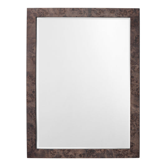 Reversible Charcoal Burl Wood Rectangle Wall Mirror-Wall Mirrors-Jamie Young-Sideboards and Things