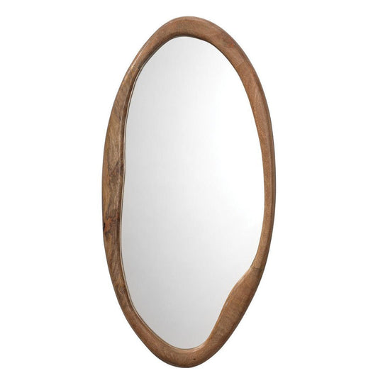 Reversible Mango Wood Organic Oval Wall Mirror Wall Mirrors Sideboards and Things By Jamie Young