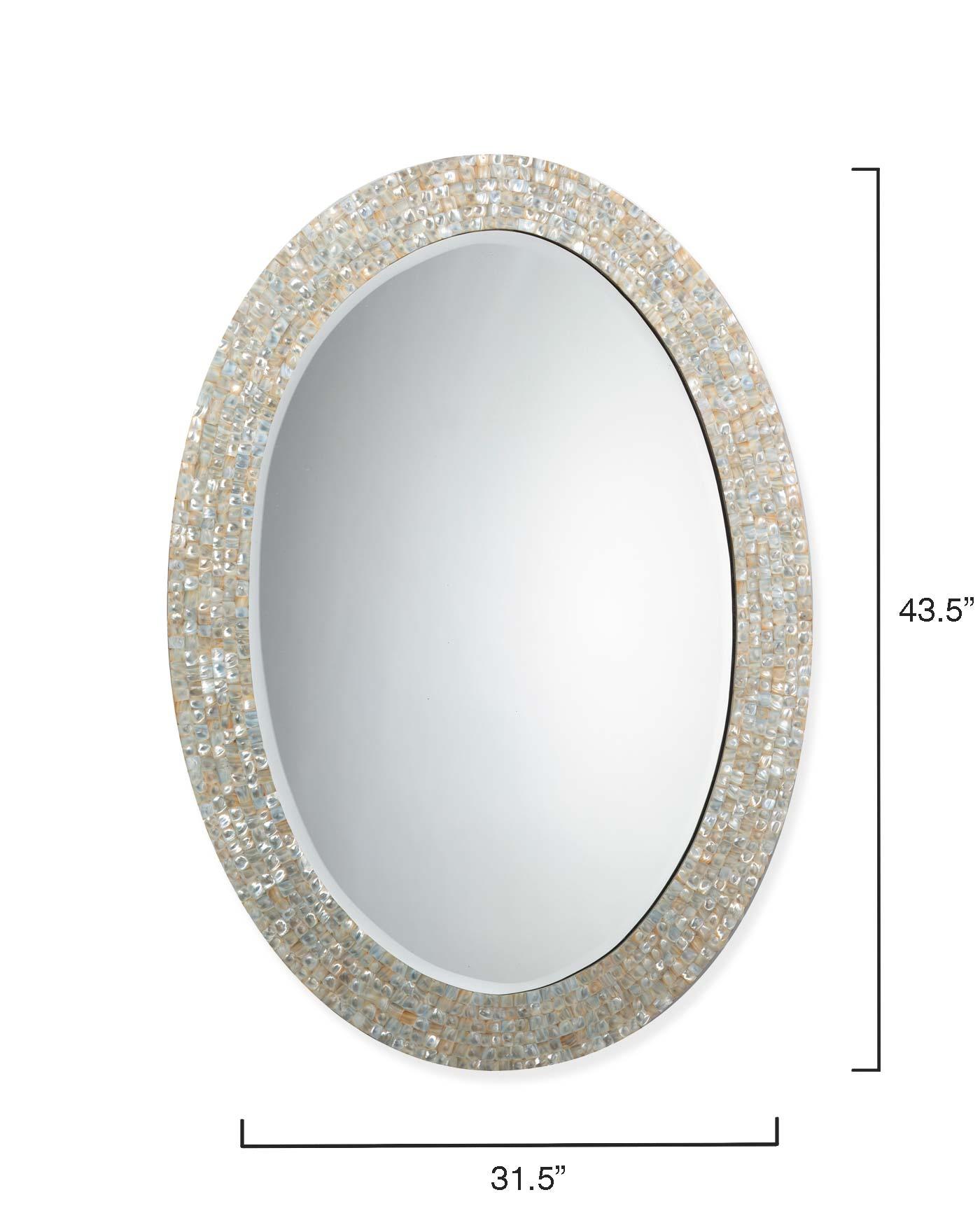 Reversible Position Cream Mother of Pearl Oval Wall Mirror Wall Mirrors Sideboards and Things By Jamie Young