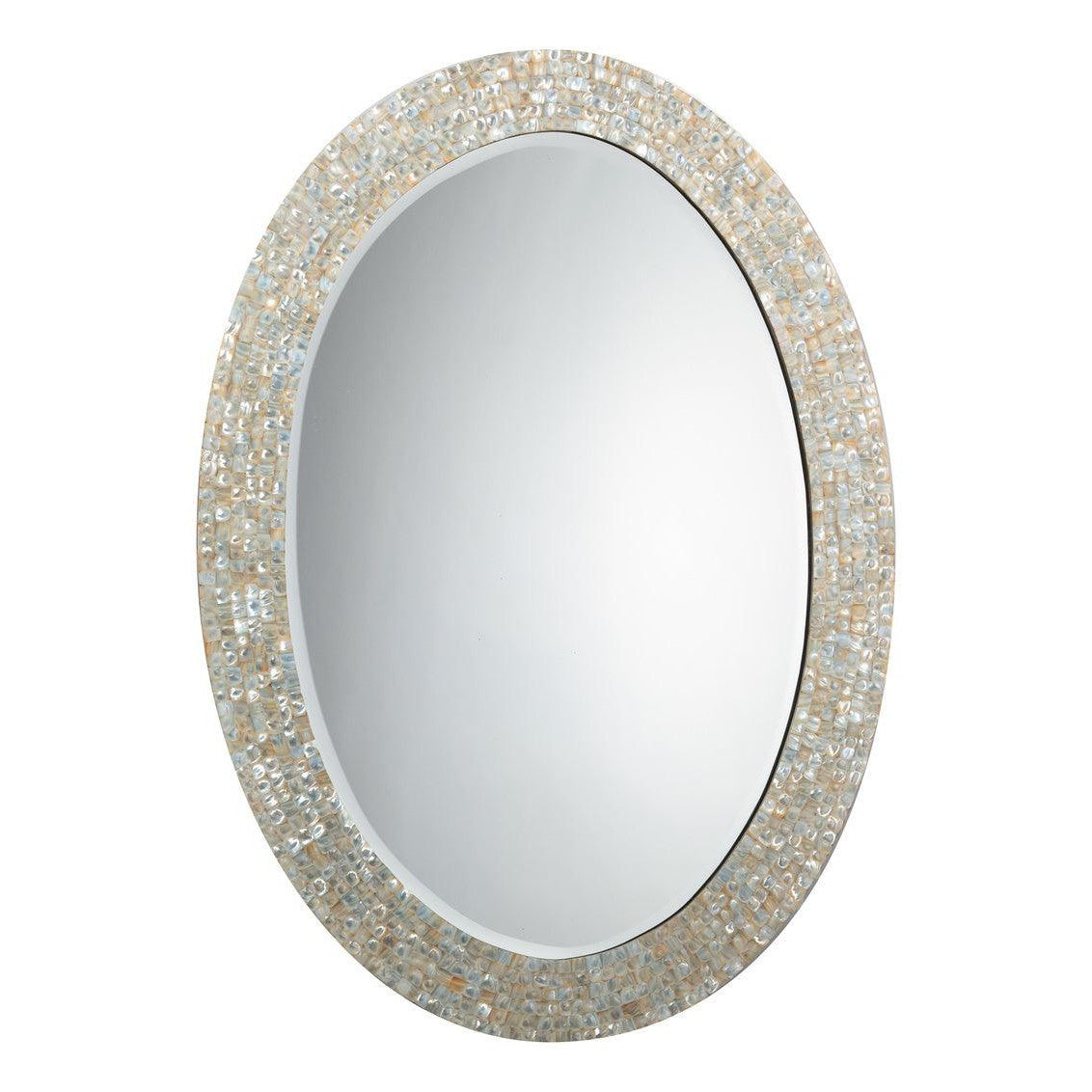 Reversible Position Cream Mother of Pearl Oval Wall Mirror Wall Mirrors Sideboards and Things By Jamie Young