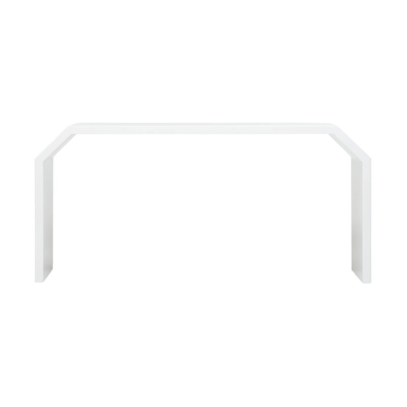 Chelsea House Rhea Modernist Architectural Shaped White Console Table