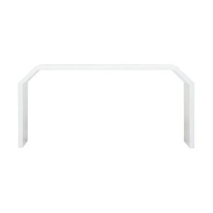 Chelsea House Rhea Modernist Architectural Shaped White Console Table