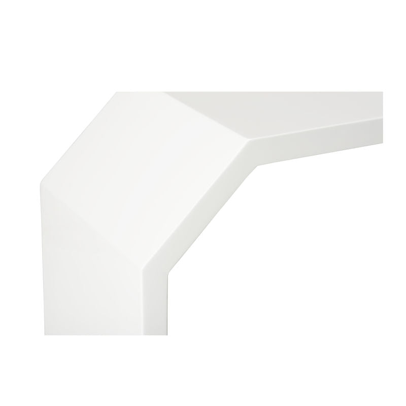Chelsea House Rhea Modernist Architectural Shaped White Console Table