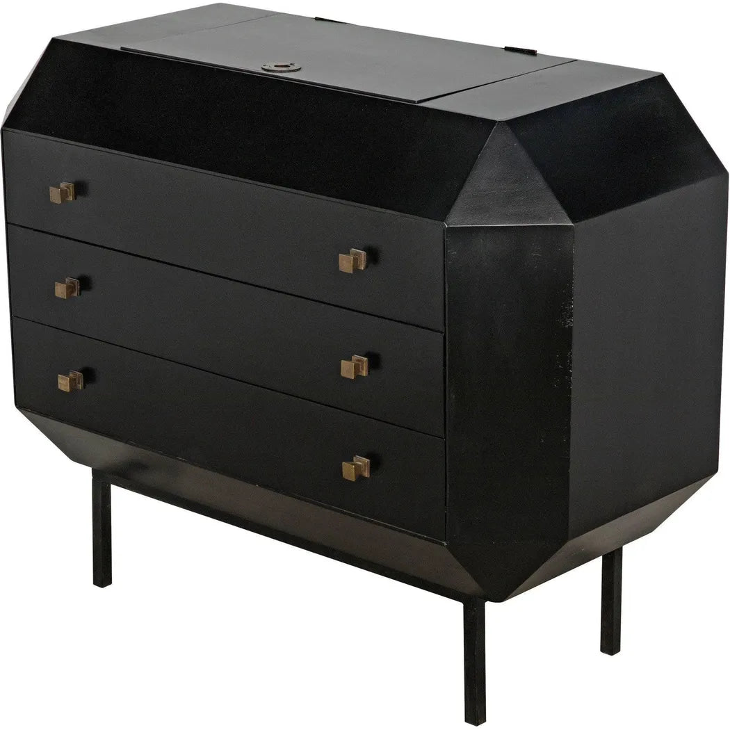 Noir Rhiana Wood Black Dresser