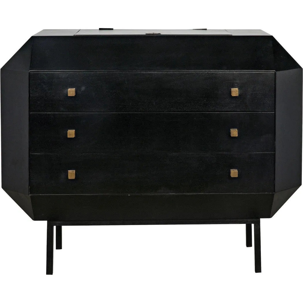 Noir Rhiana Wood Black Dresser