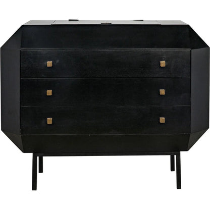 Noir Rhiana Wood Black Dresser