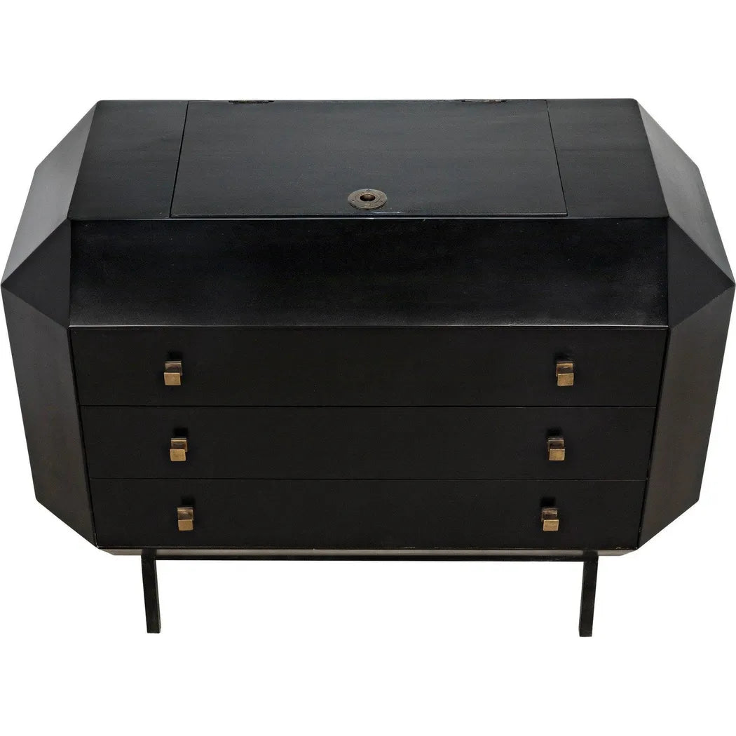 Noir Rhiana Wood Black Dresser