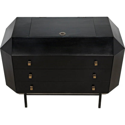 Noir Rhiana Wood Black Dresser