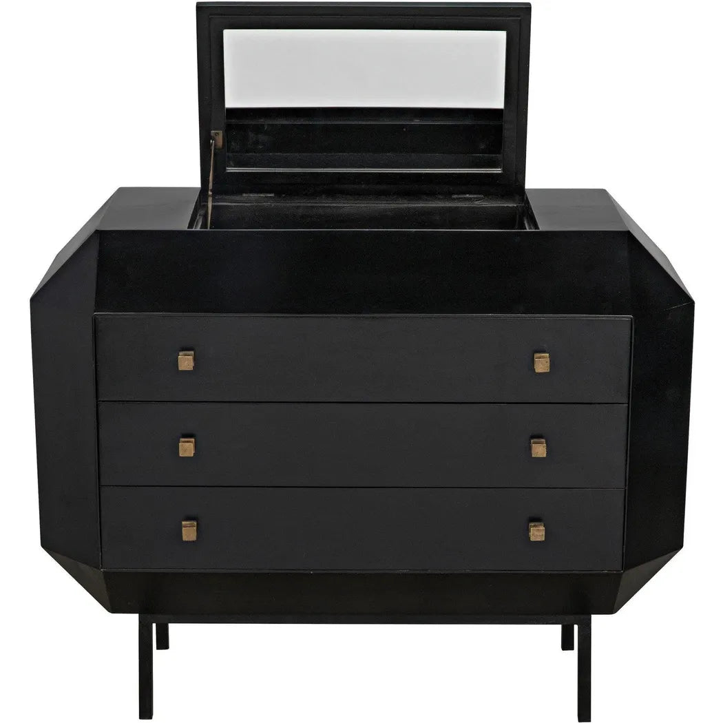 Noir Rhiana Wood Black Dresser