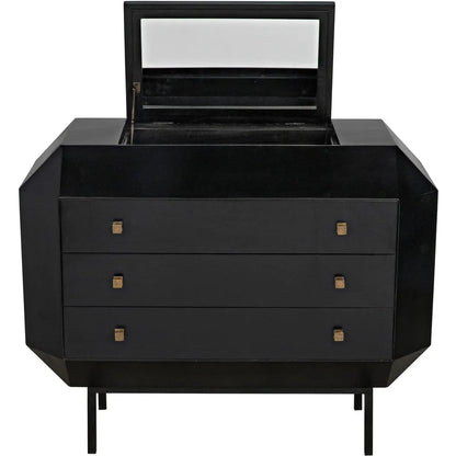 Noir Rhiana Wood Black Dresser