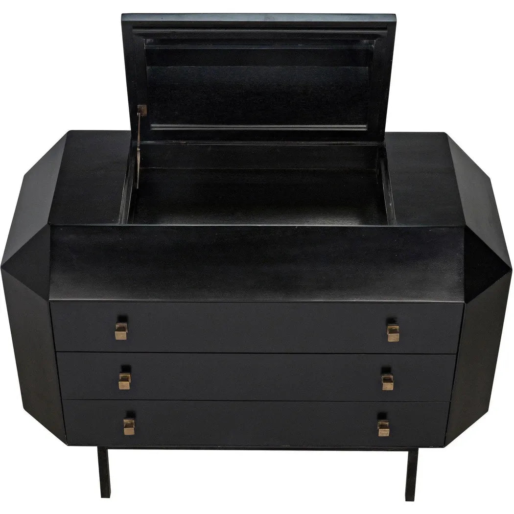 Noir Rhiana Wood Black Dresser