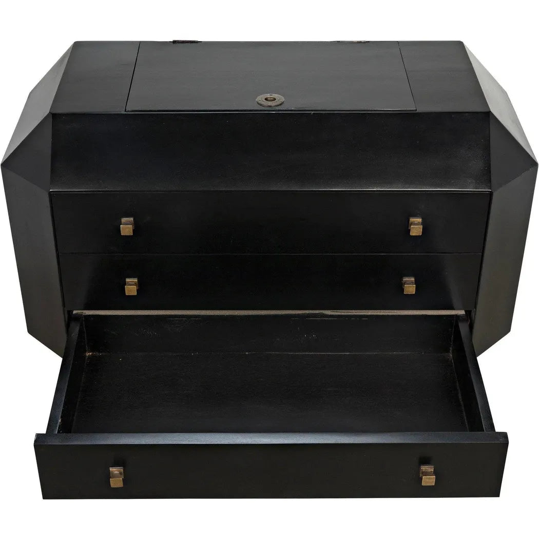 Noir Rhiana Wood Black Dresser