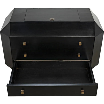 Noir Rhiana Wood Black Dresser