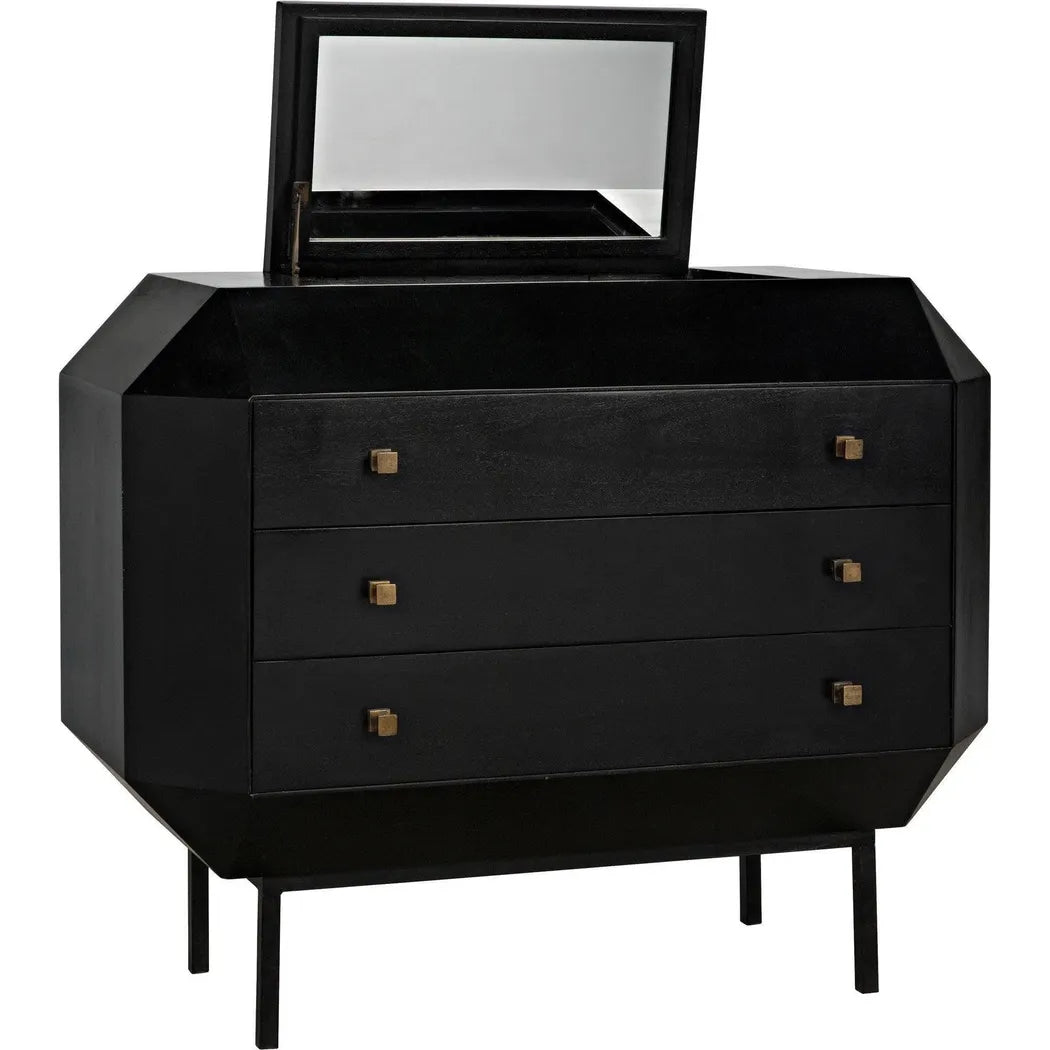 Noir Rhiana Wood Black Dresser