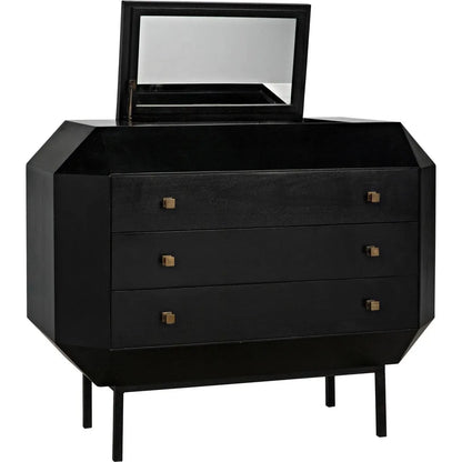 Noir Rhiana Wood Black Dresser