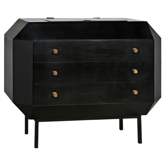 Rhiana Wood Black Dresser-Dressers-Noir-Sideboards and Things