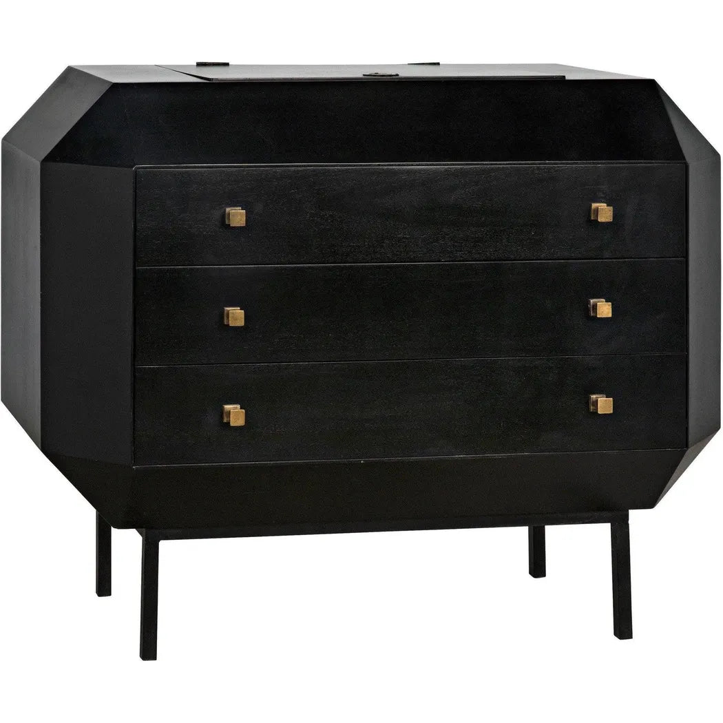Noir Rhiana Wood Black Dresser