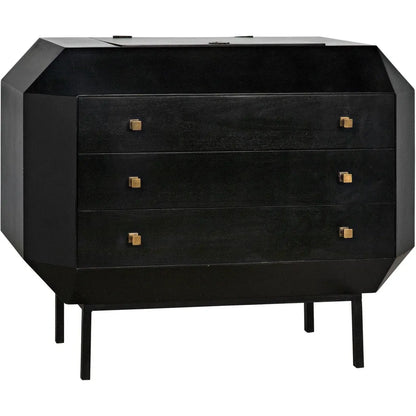 Noir Rhiana Wood Black Dresser