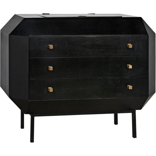 Noir Rhiana Wood Black Dresser