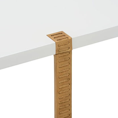 Chelsea House Ribbed Metal Framed Square Cocktail Table