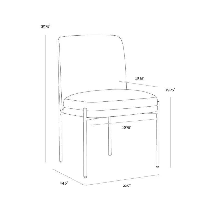 SUNPAN Richie Performance Fabric Armless Dining Chair