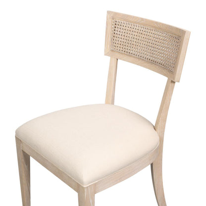 Ridge Cream Performance Fabric Armless Dining Chair