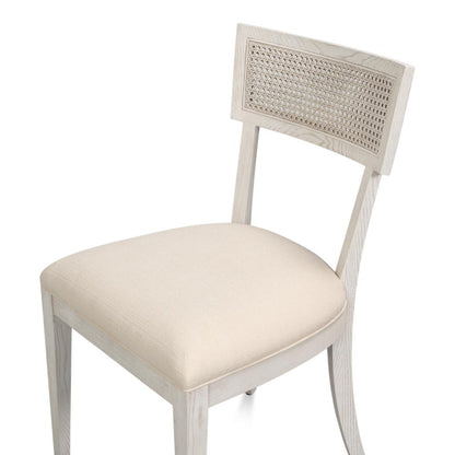 Ridge Cream Performance Fabric Armless Dining Chair