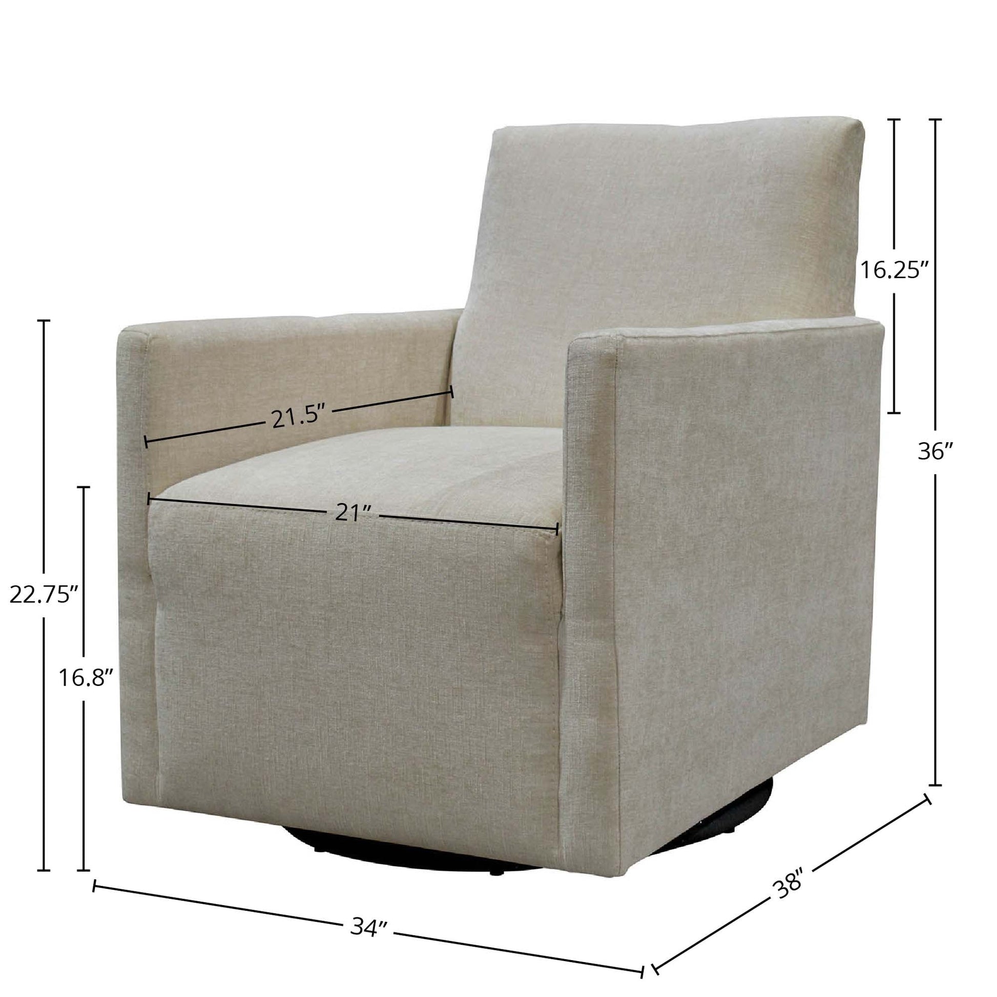 LH Home Riley Fabric Swivel Club Chair