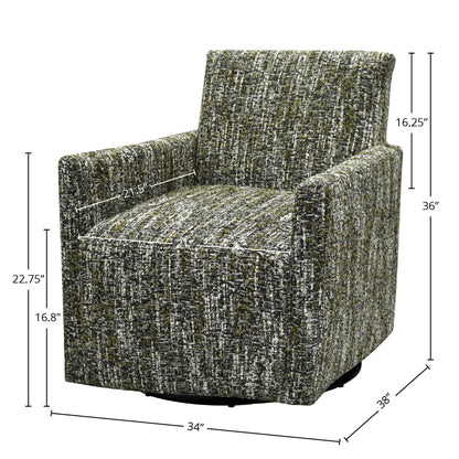 LH Home Riley Fabric Swivel Club Chair