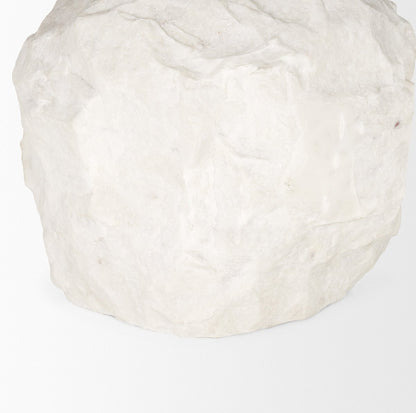 Mercana Rini White Marble Base Round Accent Table