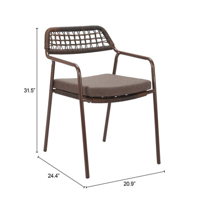 Zuo Modern Rio Olefin Fabric Outdoor Dining Chair 2PC