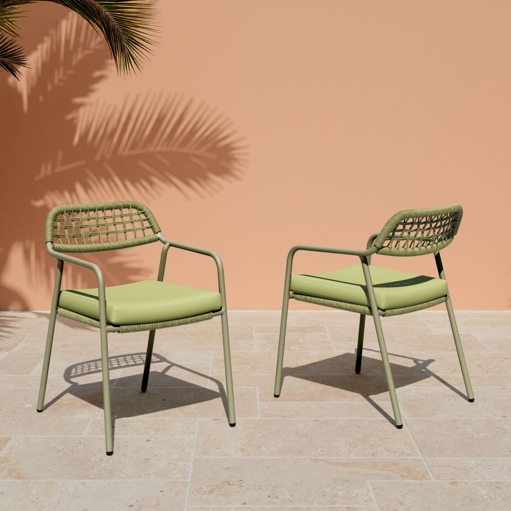 Zuo Modern Rio Olefin Fabric Outdoor Dining Chair 2PC