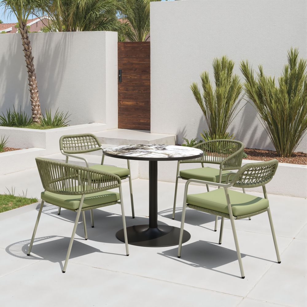 Zuo Modern Rio Olefin Fabric Outdoor Dining Chair 2PC