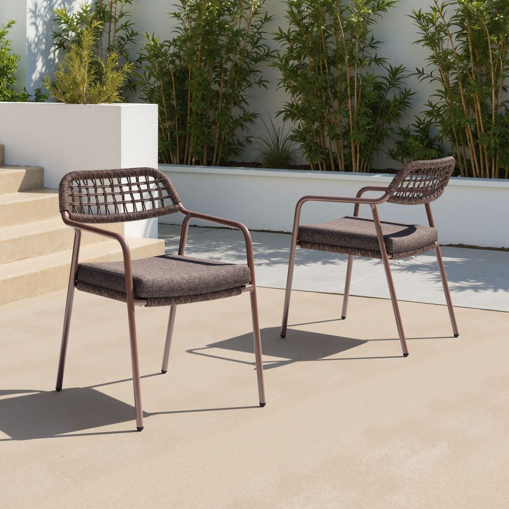 Zuo Modern Rio Olefin Fabric Outdoor Dining Chair 2PC