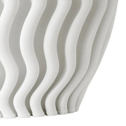 Ripple White 3-D Printed Porcelain Vase