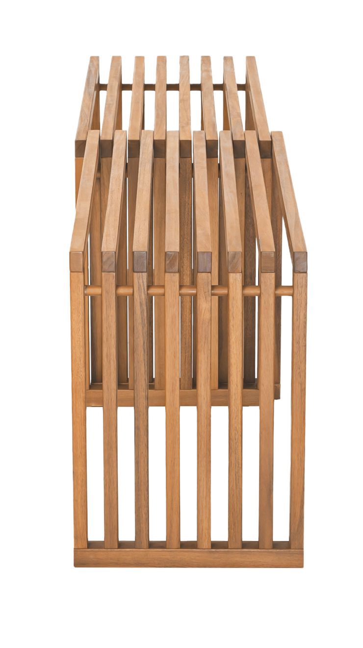 Zuo Modern Riviera Natural Wooden Extendable Outdoor Bench 2PC