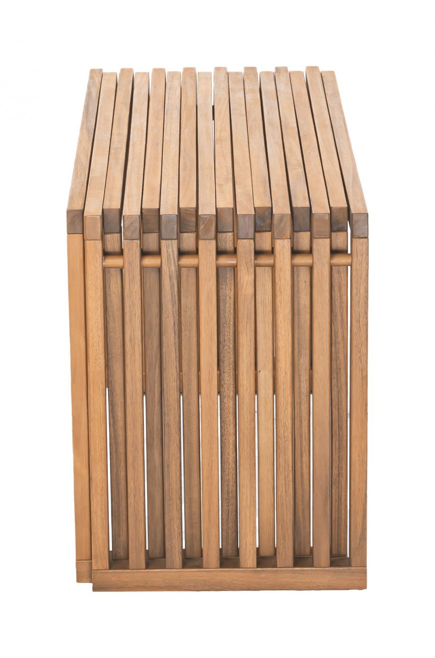 Zuo Modern Riviera Natural Wooden Extendable Outdoor Bench 2PC