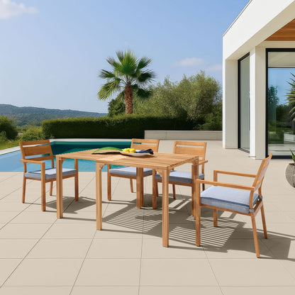 Zuo Modern Riviera Natural Wooden Extendable Outdoor Dining Table