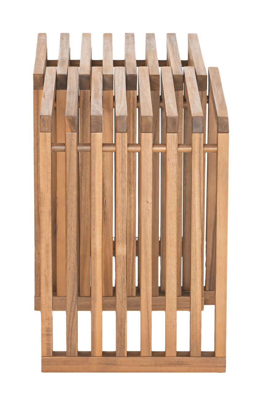 Zuo Modern Riviera Natural Wooden Extendable Outdoor Stool 2PC